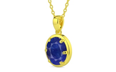 Panchdhatu Thailand Blue Sapphire Pendant Prime Quality (P8)