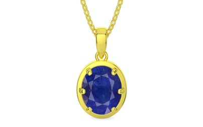 Panchdhatu Thailand Blue Sapphire Pendant Prime Quality (P8)