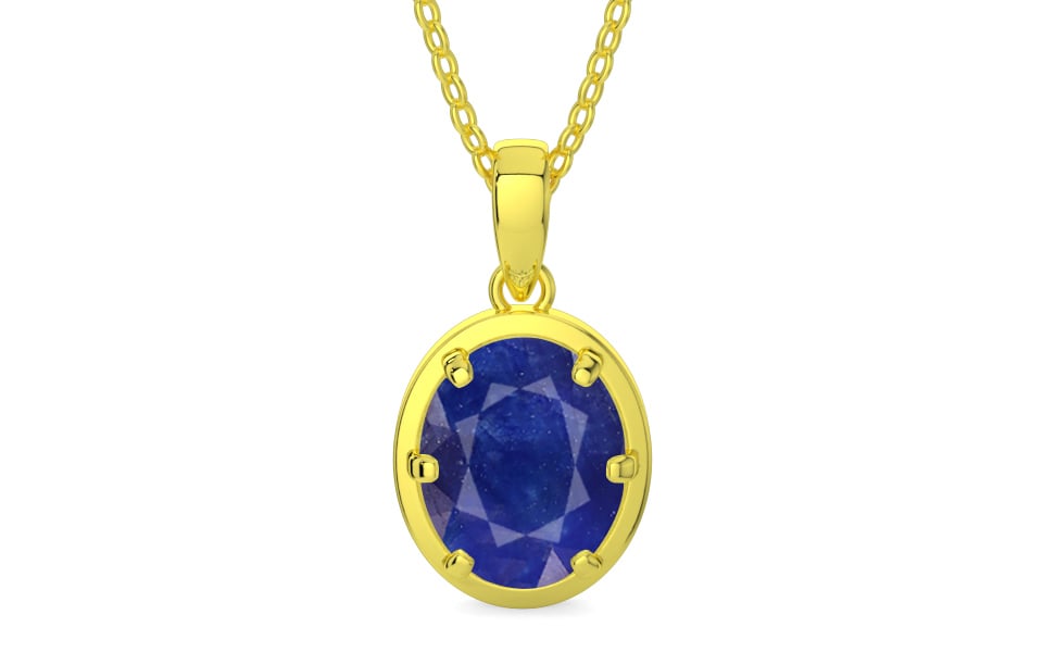 Panchdhatu Thailand Blue Sapphire Pendant Prime Quality (P8)
