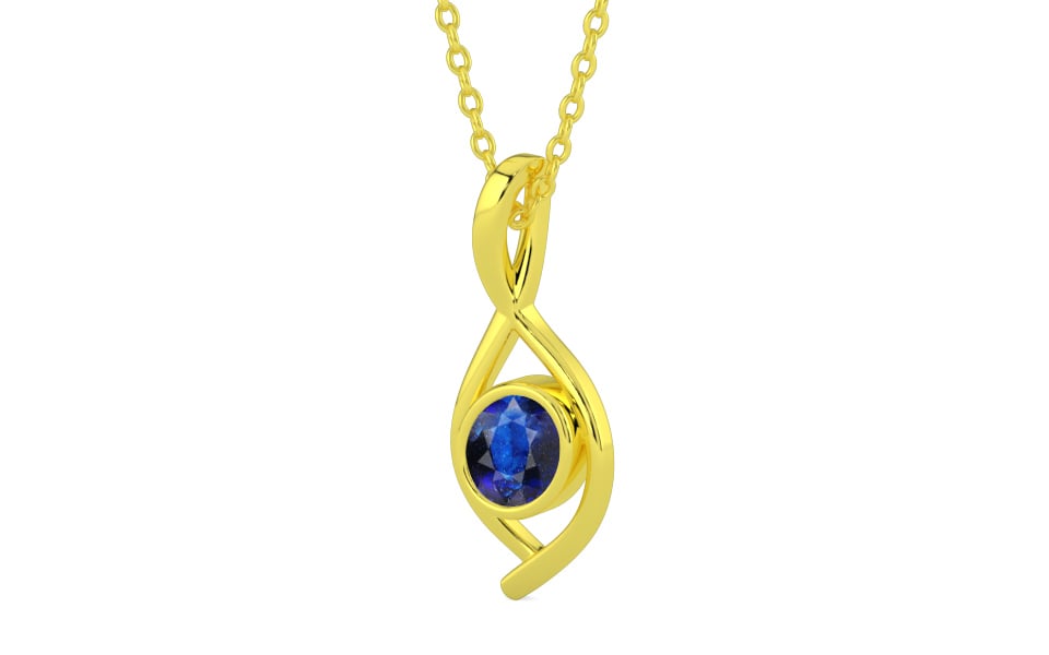 Panchdhatu Thailand Blue Sapphire Pendant Rare Quality (P1)