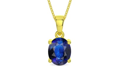 Panchdhatu Thailand Blue Sapphire Pendant Rare Quality (P10)