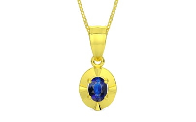 Panchdhatu Thailand Blue Sapphire Pendant Rare Quality (P11)