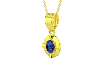 Panchdhatu Thailand Blue Sapphire Pendant Rare Quality (P11)