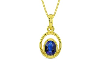 Panchdhatu Thailand Blue Sapphire Pendant Rare Quality (P12)