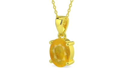 Panchdhatu Thailand Yellow Sapphire Pendant Fine Quality (P10)
