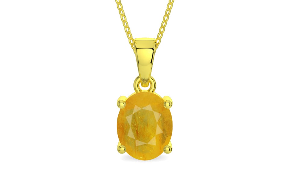 Panchdhatu Thailand Yellow Sapphire Pendant Fine Quality (P10)