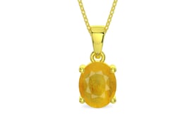 Panchdhatu Thailand Yellow Sapphire Pendant Fine Quality (P10)
