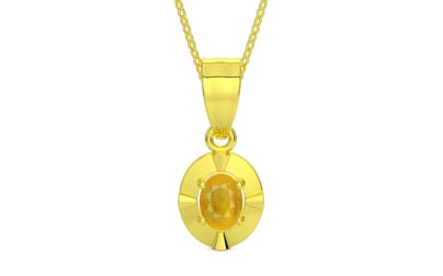 Panchdhatu Thailand Yellow Sapphire Pendant Fine Quality (P11)