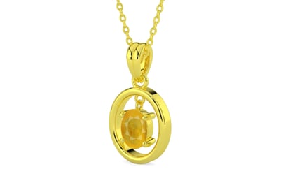 Panchdhatu Thailand Yellow Sapphire Pendant Fine Quality (P2)