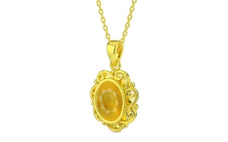 Panchdhatu Thailand Yellow Sapphire Pendant Fine Quality (P5)