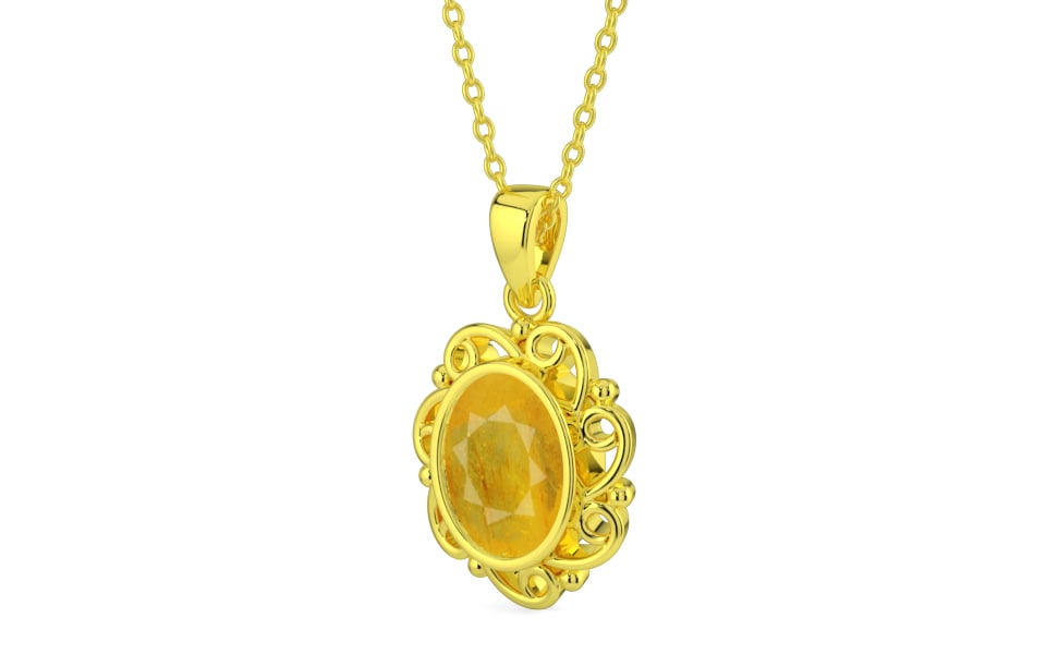Panchdhatu Thailand Yellow Sapphire Pendant Fine Quality (P5)