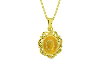 Panchdhatu Thailand Yellow Sapphire Pendant Fine Quality (P5)
