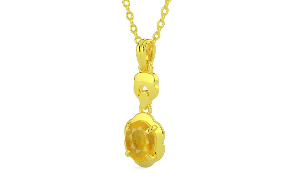 Panchdhatu Thailand Yellow Sapphire Pendant Fine Quality (P6)