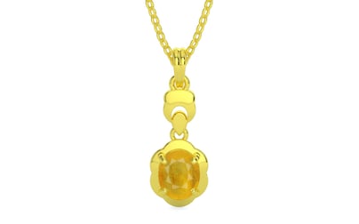 Panchdhatu Thailand Yellow Sapphire Pendant Fine Quality (P6)