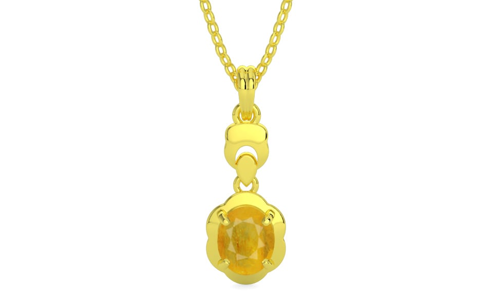 Panchdhatu Thailand Yellow Sapphire Pendant Fine Quality (P6)