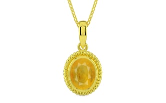 Panchdhatu Thailand Yellow Sapphire Pendant Fine Quality (P7)