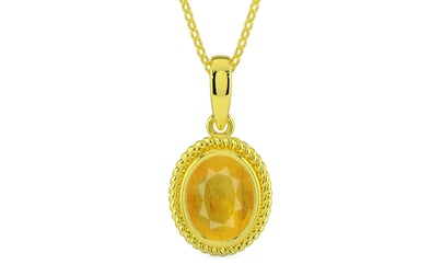 Panchdhatu Thailand Yellow Sapphire Pendant Fine Quality (P7)