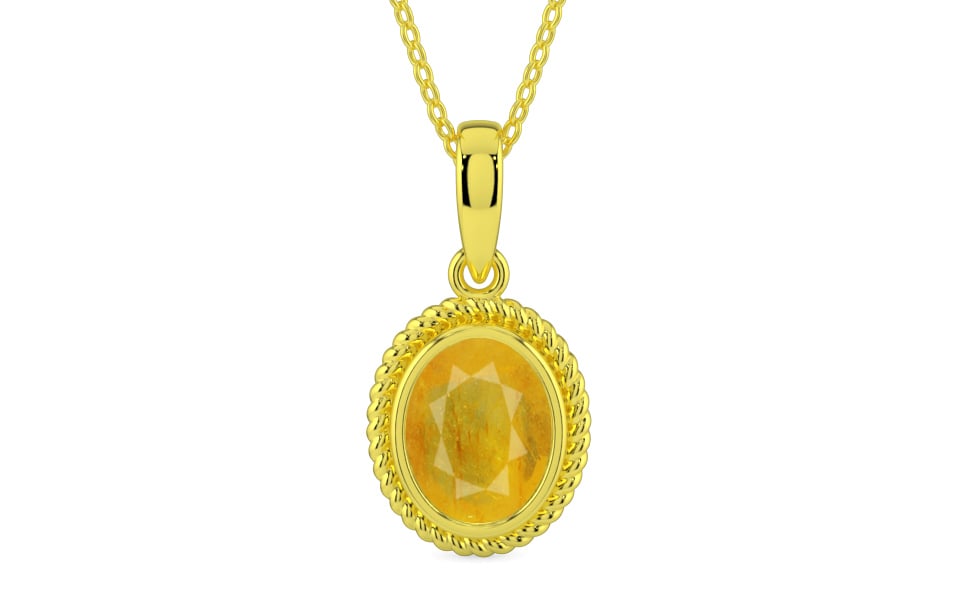 Panchdhatu Thailand Yellow Sapphire Pendant Fine Quality (P7)