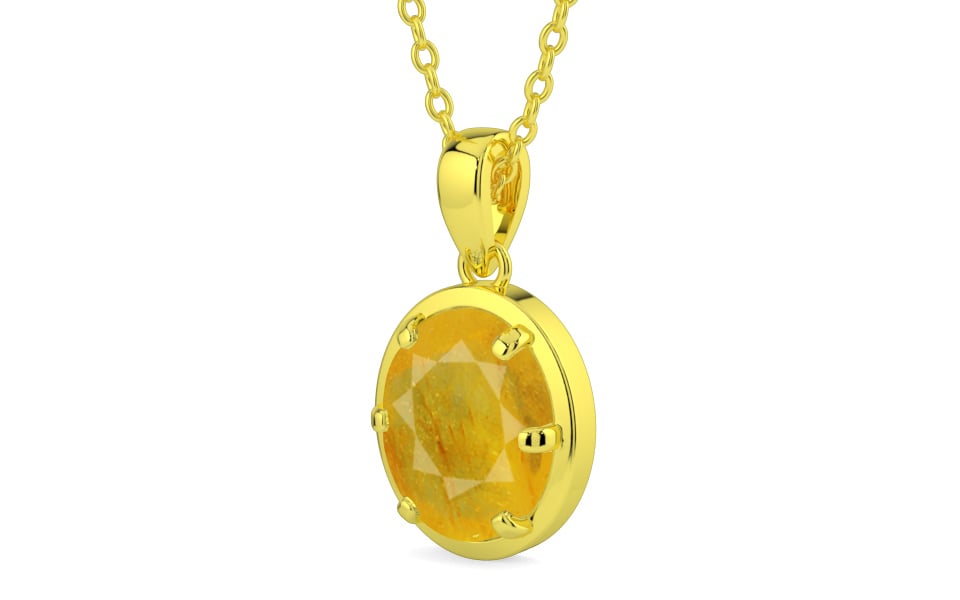 Panchdhatu Thailand Yellow Sapphire Pendant Fine Quality (P8)