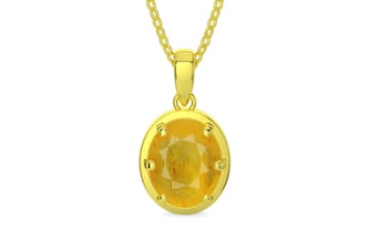 Panchdhatu Thailand Yellow Sapphire Pendant Fine Quality (P8)