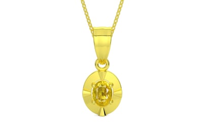 Panchdhatu Thailand Yellow Sapphire Pendant Limited Quality (P11)