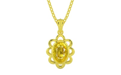 Panchdhatu Thailand Yellow Sapphire Pendant Limited Quality (P3)
