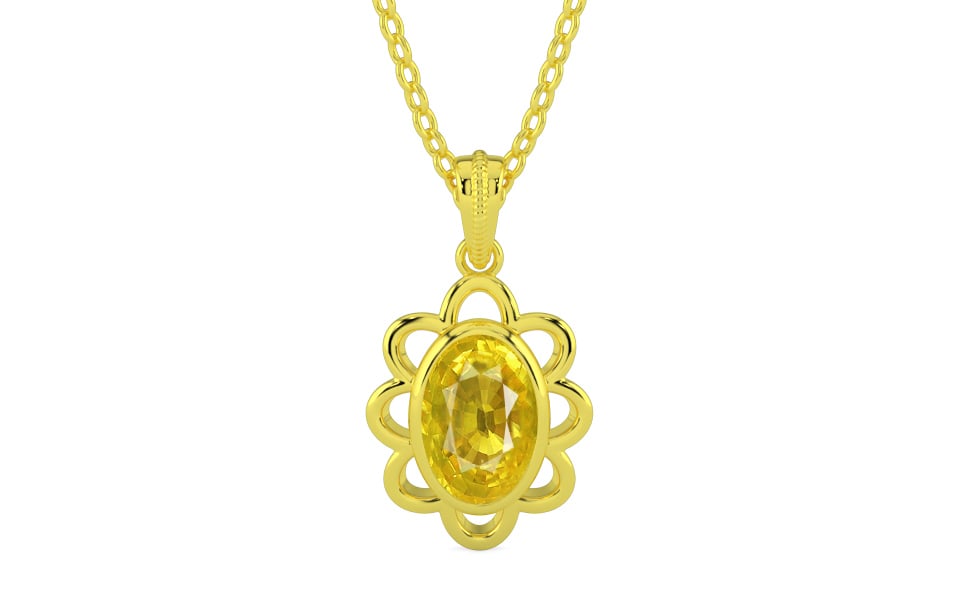Panchdhatu Thailand Yellow Sapphire Pendant Limited Quality (P3)