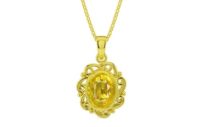 Panchdhatu Thailand Yellow Sapphire Pendant Limited Quality (P5)