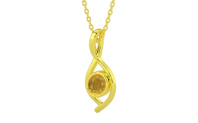 Panchdhatu Thailand Yellow Sapphire Pendant Prime Quality (P1)