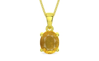 Panchdhatu Thailand Yellow Sapphire Pendant Prime Quality (P10)
