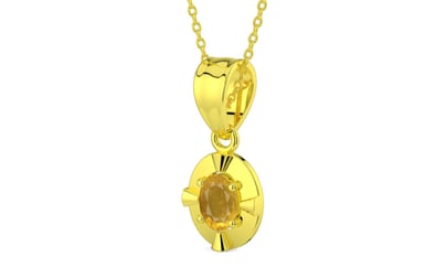 Panchdhatu Thailand Yellow Sapphire Pendant Prime Quality (P11)