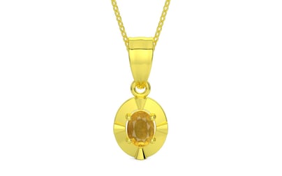 Panchdhatu Thailand Yellow Sapphire Pendant Prime Quality (P11)