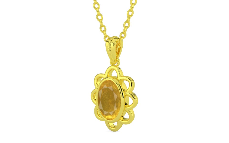 Panchdhatu Thailand Yellow Sapphire Pendant Prime Quality (P3)