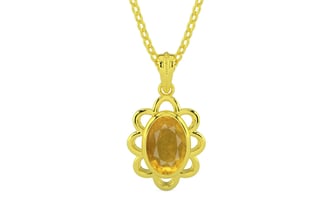Panchdhatu Thailand Yellow Sapphire Pendant Prime Quality (P3)