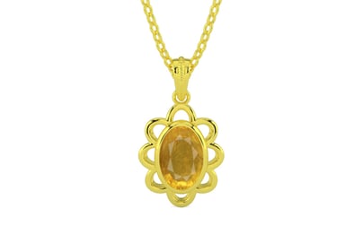 Panchdhatu Thailand Yellow Sapphire Pendant Prime Quality (P3)