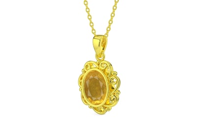 Panchdhatu Thailand Yellow Sapphire Pendant Prime Quality (P5)