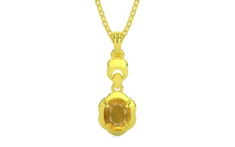 Panchdhatu Thailand Yellow Sapphire Pendant Prime Quality (P6)