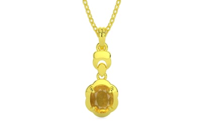 Panchdhatu Thailand Yellow Sapphire Pendant Prime Quality (P6)