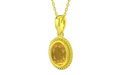 Panchdhatu Thailand Yellow Sapphire Pendant Prime Quality (P7)