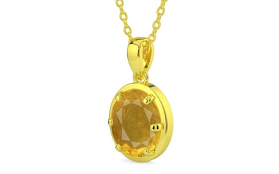 Panchdhatu Thailand Yellow Sapphire Pendant Prime Quality (P8)