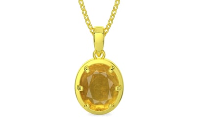 Panchdhatu Thailand Yellow Sapphire Pendant Prime Quality (P8)