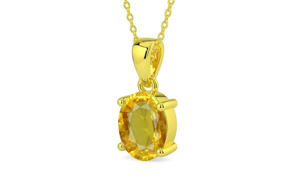 Panchdhatu Thailand Yellow Sapphire Pendant Rare Quality (P10)