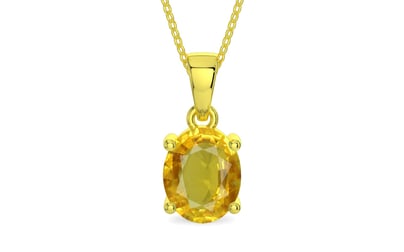 Panchdhatu Thailand Yellow Sapphire Pendant Rare Quality (P10)