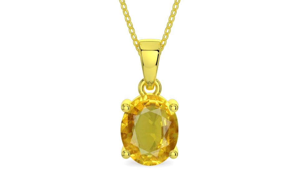 Panchdhatu Thailand Yellow Sapphire Pendant Rare Quality (P10)