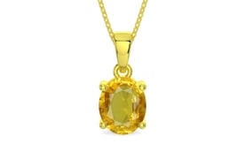 Panchdhatu Thailand Yellow Sapphire Pendant Rare Quality (P10)