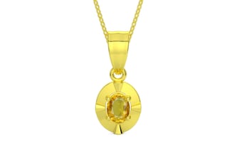 Panchdhatu Thailand Yellow Sapphire Pendant Rare Quality (P11)