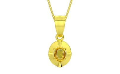 Panchdhatu Thailand Yellow Sapphire Pendant Rare Quality (P11)