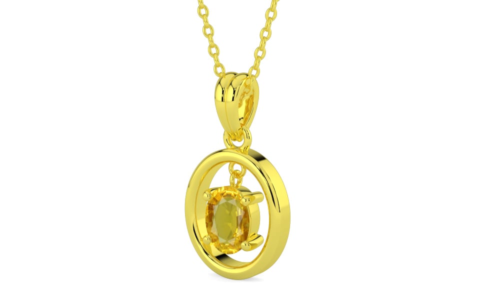 Panchdhatu Thailand Yellow Sapphire Pendant Rare Quality (P2)