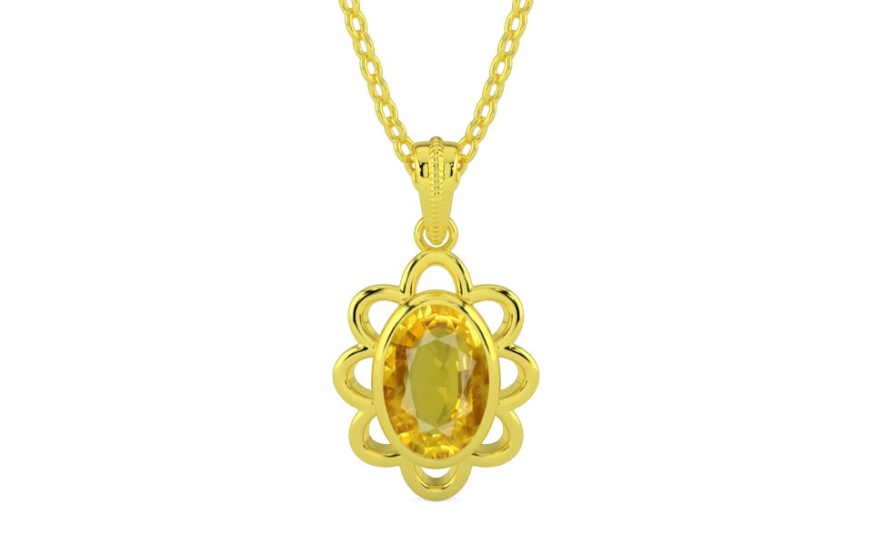 Panchdhatu Thailand Yellow Sapphire Pendant Rare Quality (P3)