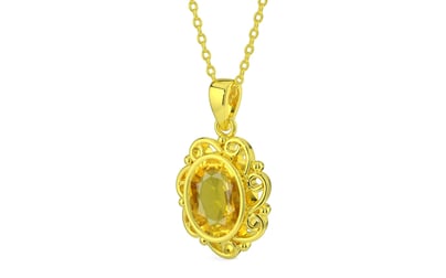 Panchdhatu Thailand Yellow Sapphire Pendant Rare Quality (P5)